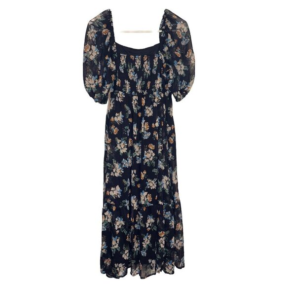 NWT Lauren Conrad Dress Navy Floral - Picture 2 of 5